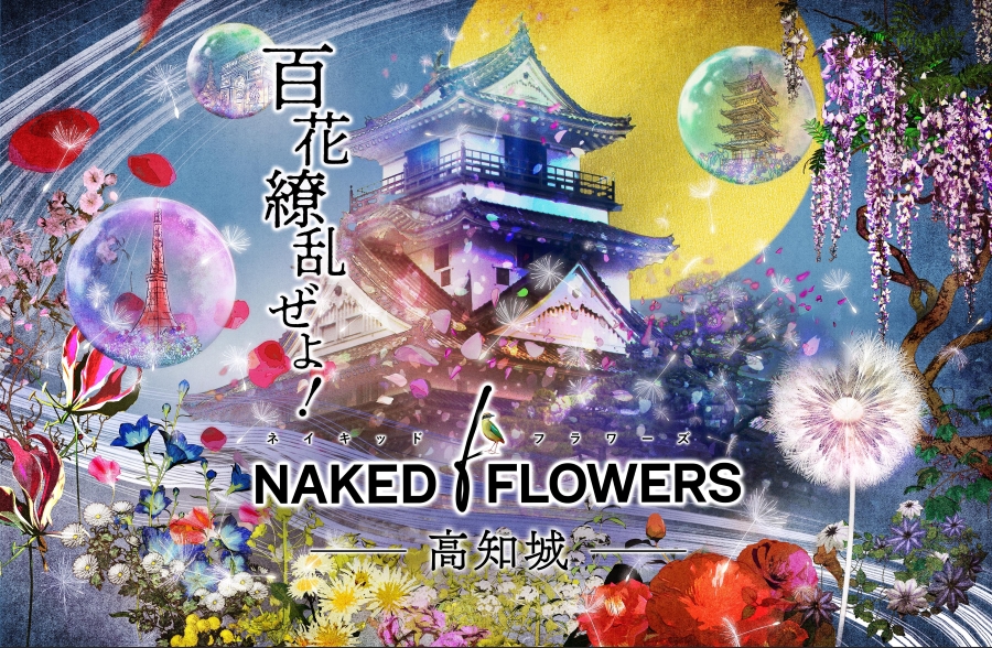 高知城で「NAKED FLOWERS -高知城-」｜花のプロジェクションマッピングが高知城を彩ります