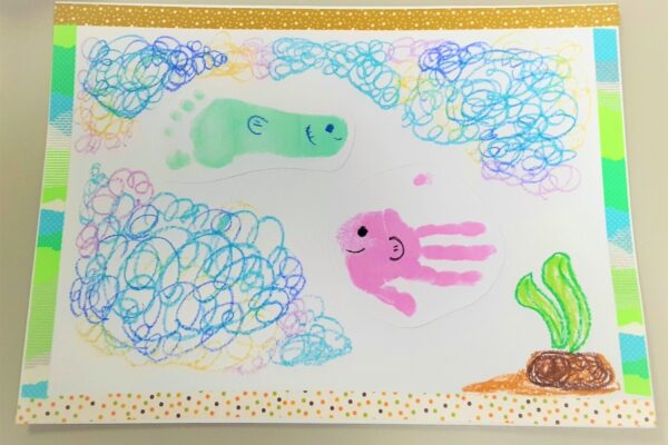 【2022年7月】高知市の児童家庭支援センター「高知みその」で「みそのひろば」｜手形、足形でお魚を作ろう