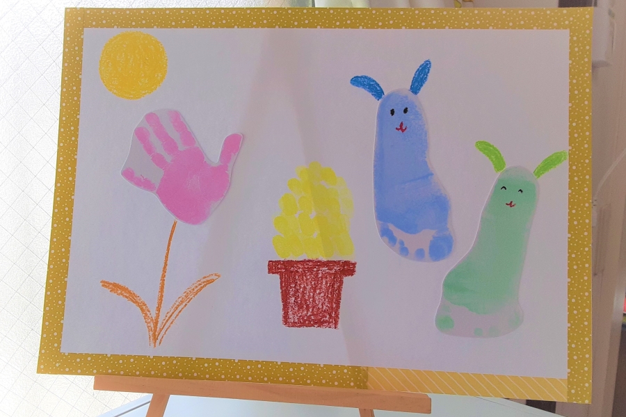 【2022年9月】高知市の児童家庭支援センター「高知みその」で「みそのひろば」｜手形、足形でお月見のイラストを作ろう