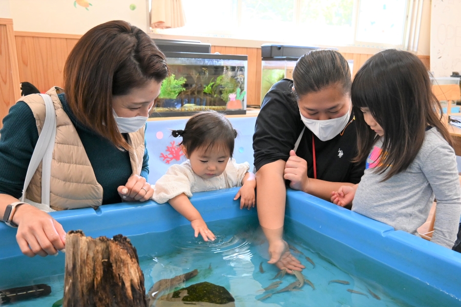 小さな水族館「まりんらんど」で遊ぼう！高知愛児園とうらど龍馬保育園が「らいーな」で交流しました