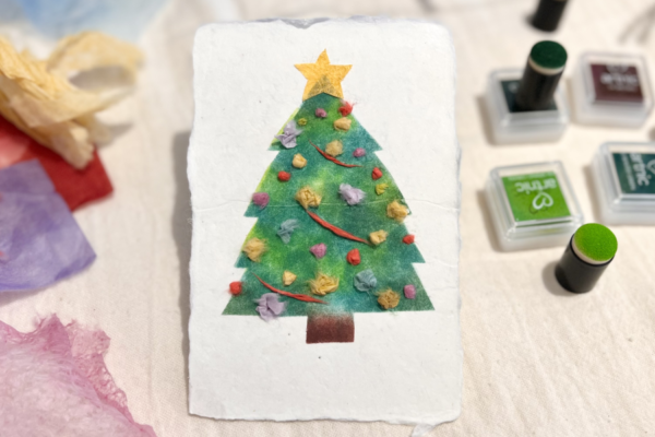 高知新聞住宅総合展示場「ライム」で「和紙で作るクリスマスカード」｜親子で特別なクリスマスカードを作りませんか？