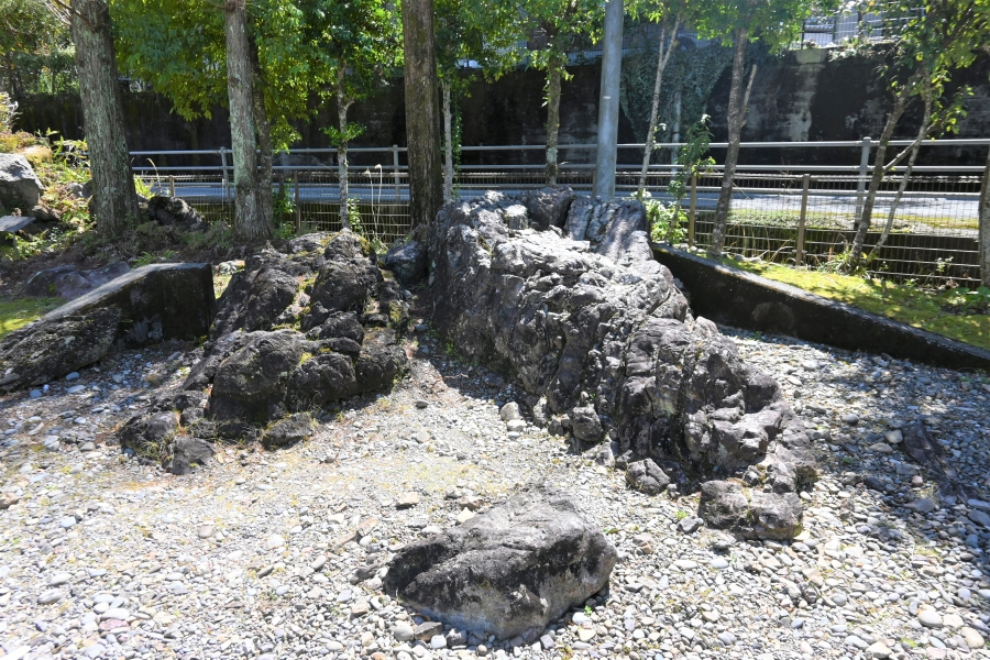 「枕状溶岩」と「チャート」。赤道付近から海洋プレートによって芸西村の漁港に運ばれてきたものだそうです