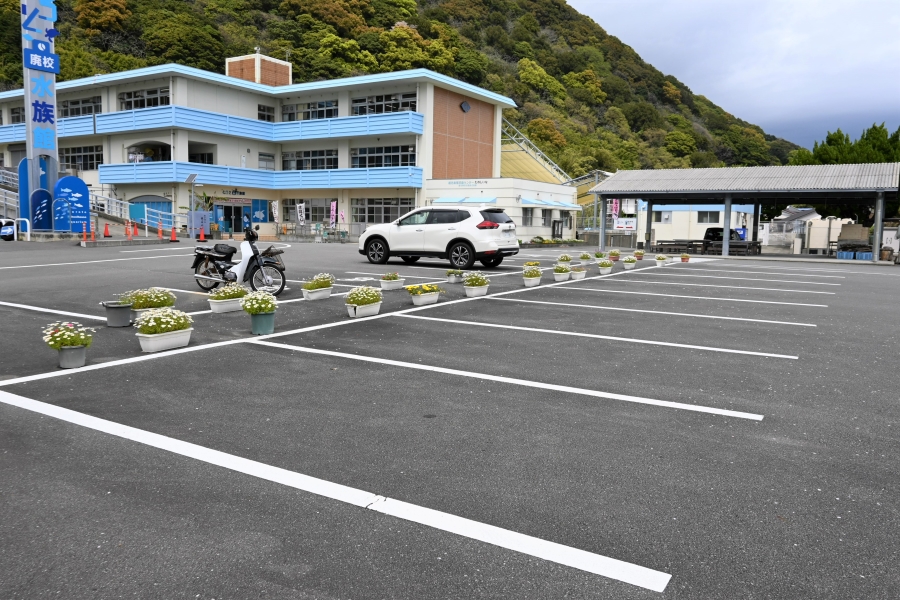 校舎横に広々とした駐車場があります