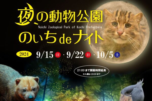 【2024年】高知県立のいち動物公園で「夜の動物公園　のいち de ナイト」｜全3回開催！プロジェクションマッピングやハロウィンイベントもあります