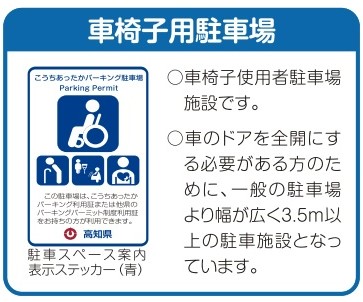 優先駐車場でおなじみなのが車いす用駐車場(高知県の資料より)