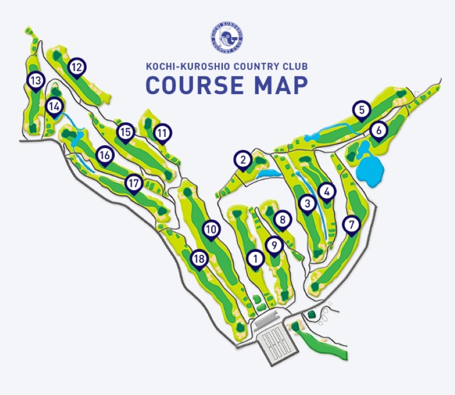 大会コース。南に向かって広がっています（カシオワールドオープン公式サイトより）