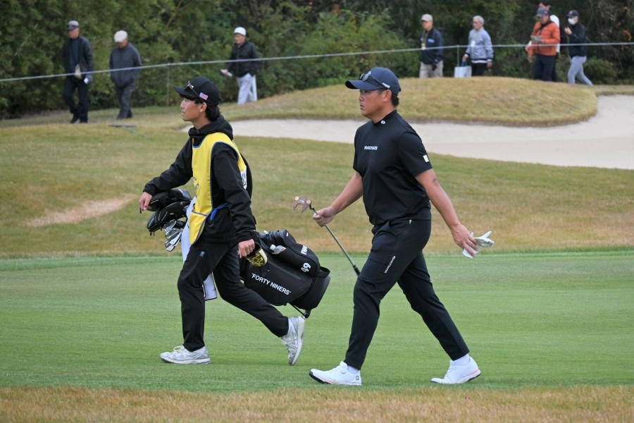 15番ホールの松坂大輔さん。バーディーを決めました！