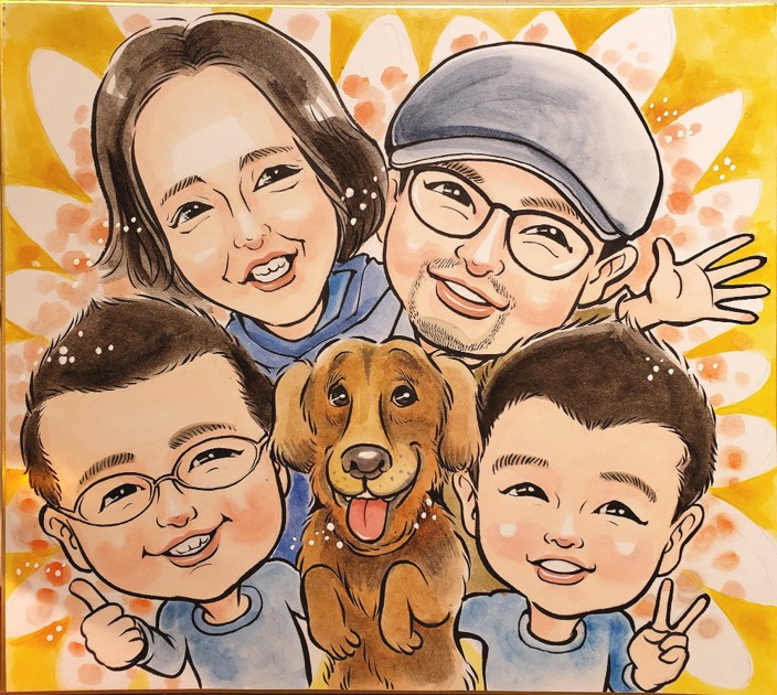 「に、似てる…！」ちょっとしたデフォルメが似顔絵の醍醐味です♪