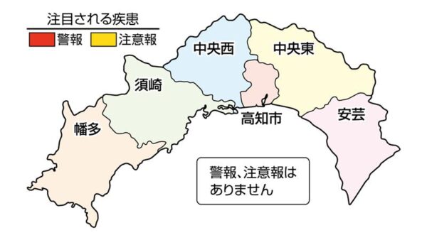 インフルエンザが中央西で増加しています｜高知県の感染症情報（2026年3月16日～22日）