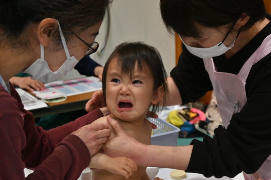 測定ブースでも「なにするのー！！！」