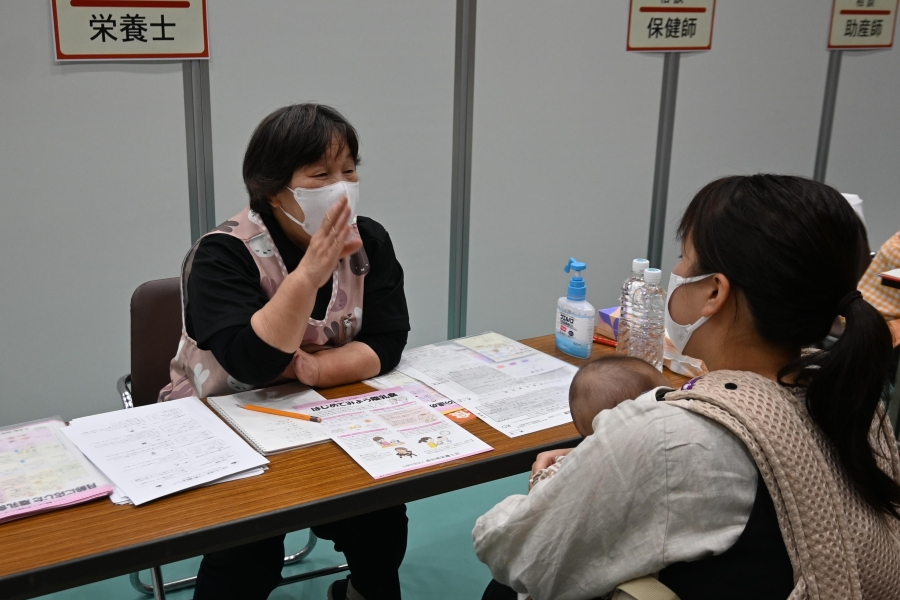 栄養士さんには離乳食の進め方などを教わりました