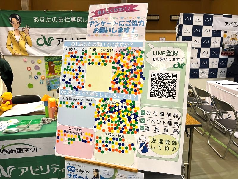 「家庭との両立」にシールがびっしり！