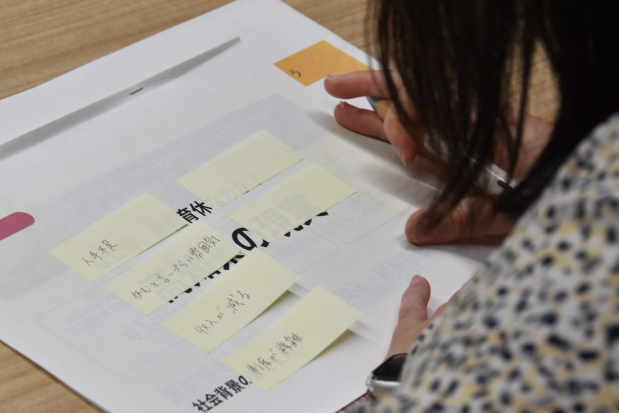 付箋に課題を記入。いっぱい出てきますね！