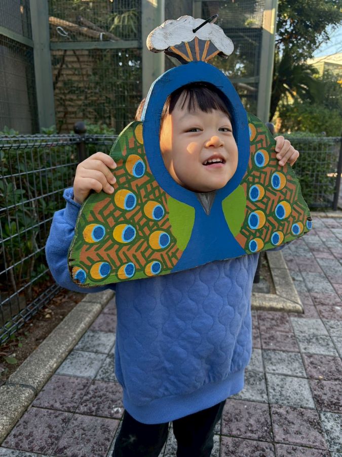 顔出しにハマってます！青い服でよかった！