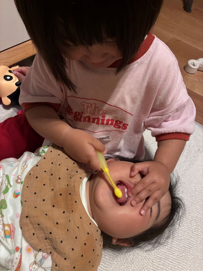 妹の仕上げ磨きにハマってます。母大助かり！