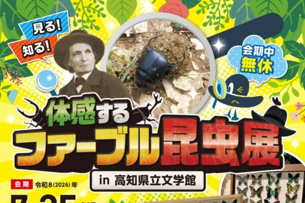高知市で7/25から「体感するファーブル昆虫展」（高知県立文学館）｜昆虫の標本作り、生態を学ぶ体験コーナー…「ファーブル昆虫記」にちなんだ日替わりイベントが楽しめます