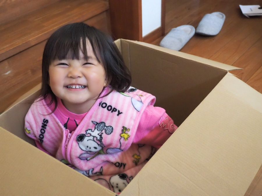 宅配便の段ボールにいろんな意味でハマってます♡笑