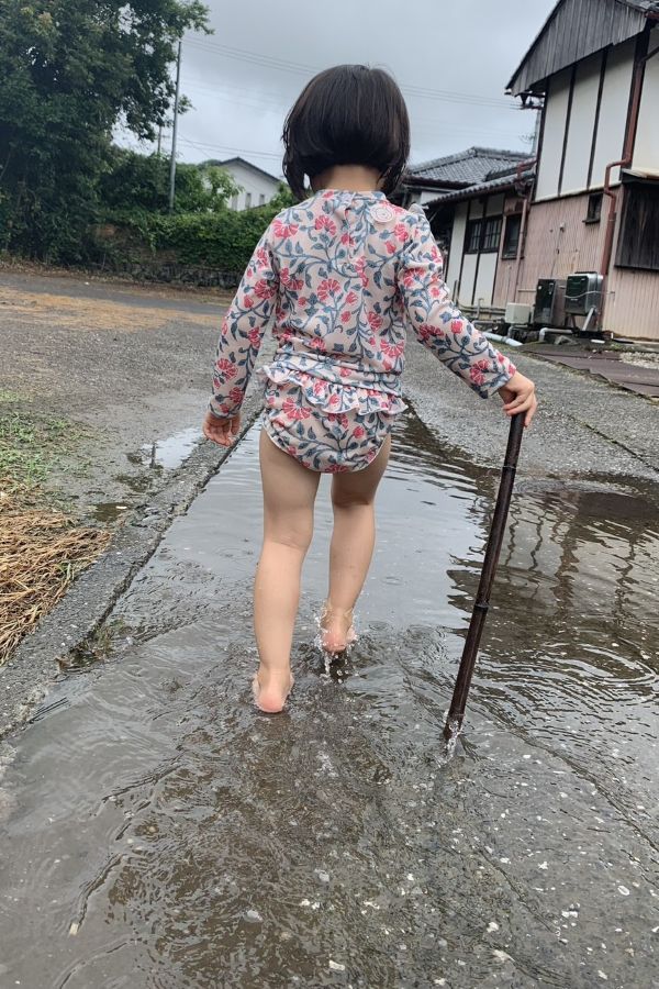 ぬれても水着だから安心！